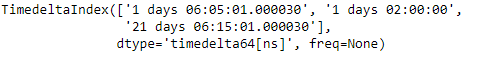 Python Pandas TimedeltaIndex.Dropna