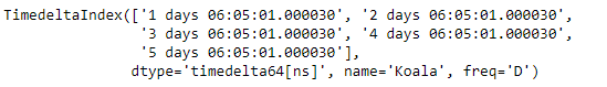 Python Pandas TimedeltaIndex. factorize