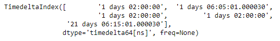 Python Pandas TimedeltaIndex. factorize