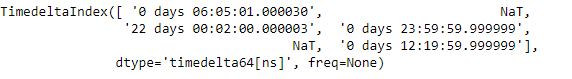 Python Pandas TimedeltaIndex.fillna