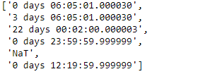 Python Pandas TimedeltaIndex.format