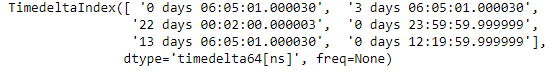 Python Pandas TimedeltaIndex.get_slice_bound