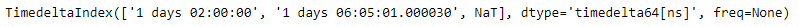 Python Pandas TimedeltaIndex. hasnans