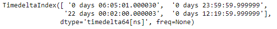 Python Pandas TimedeltaIndex.identical