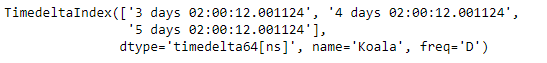 Python Pandas TimedeltaIndex.intersection