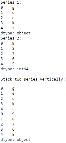 垂直和水平地堆叠两个Pandas系列