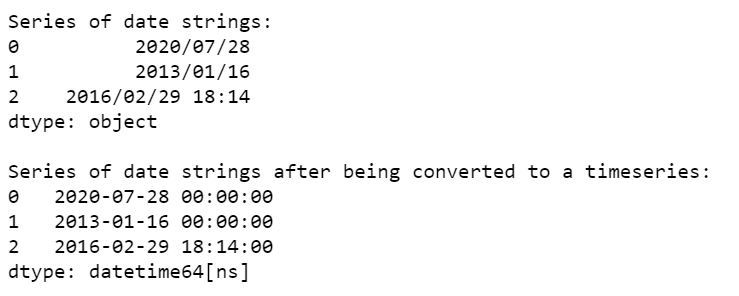 在Pandas Dataframe中，将一系列的日期字符串转换为时间序列