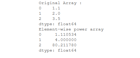 如何在Python-Pandas中获得一个数组值的元素的幂？