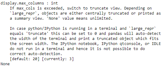 Python中的Pandas.describe_option()函数
