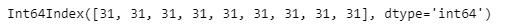 Python Pandas PeriodIndex.dayinmonth