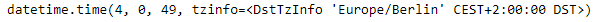 Python Pandas Timestamp.timetz