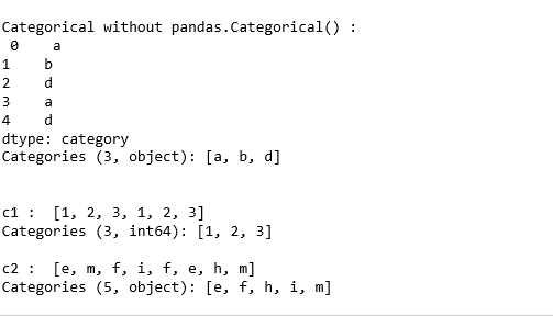Python  Pandas.Categorical()