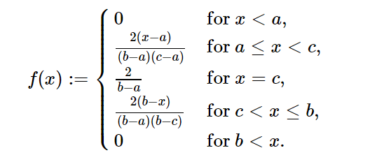 Python中的sympy.stats.Triangular()