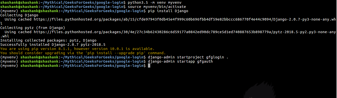 Python Django 谷歌认证和从头开始获取邮件