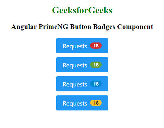 Angular PrimeNG Button Badges组件