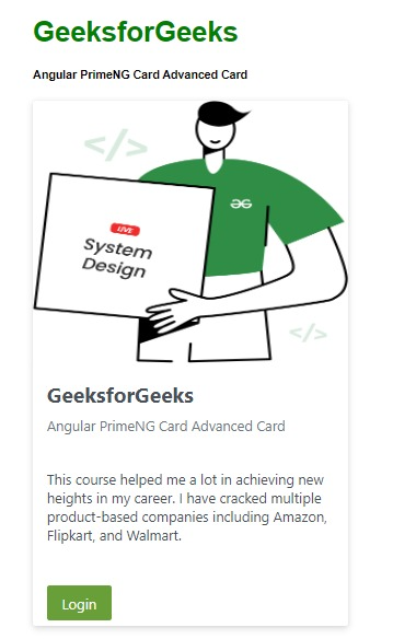 Angular PrimeNG卡高级卡