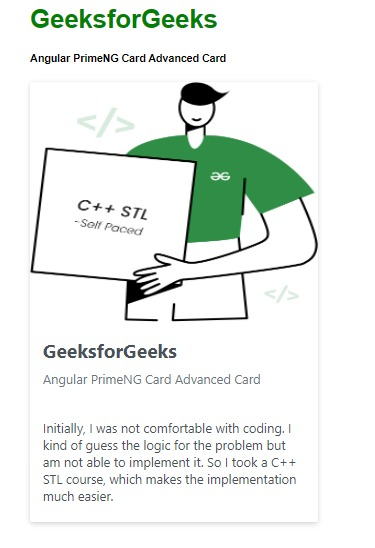 Angular PrimeNG卡高级卡