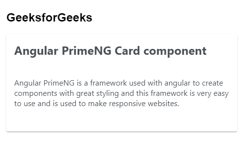 Angular PrimeNG卡片组件