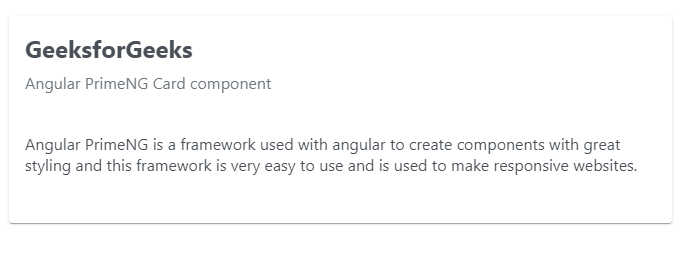 Angular PrimeNG卡片组件