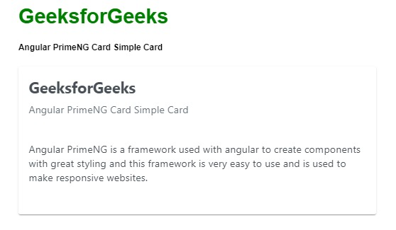 Angular PrimeNG简单卡
