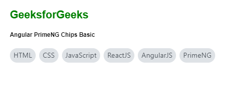 Angular PrimeNG Chip Basic