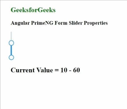 Angular PrimeNG表单滑块属性