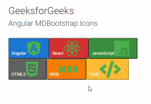 Angular MDBootstrap 图标|极客教程