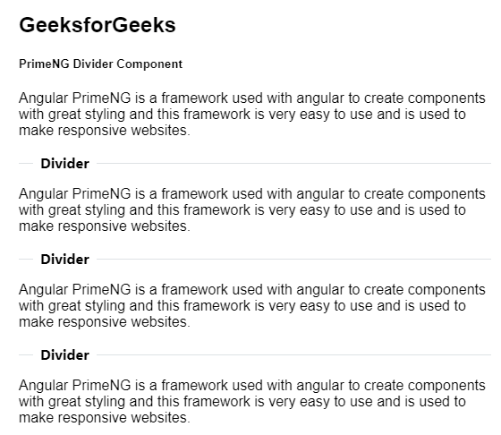 Angular PrimeNG分割器组件