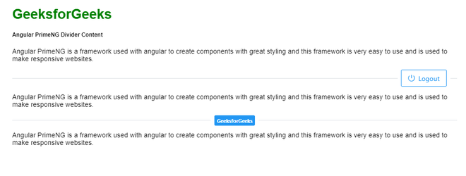 Angular PrimeNG分割器内容