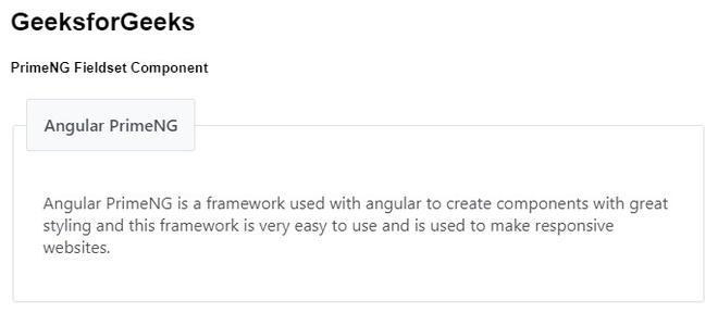 Angular PrimeNG Fieldset组件