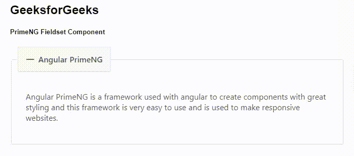 Angular PrimeNG Fieldset组件