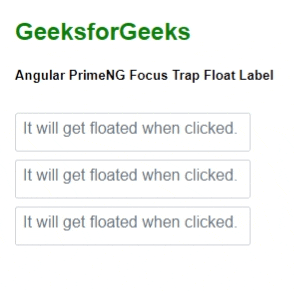 Angular PrimeNG焦点陷阱浮动标签