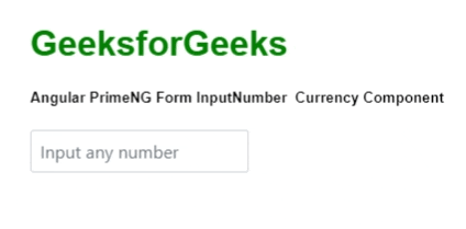 Angular PrimeNG Form InputNumber组件