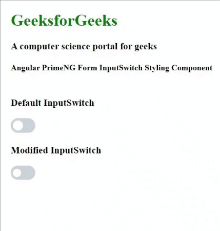 Angular PrimeNG Form InputSwitch造型组件