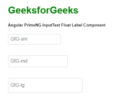 Angular PrimeNG Form Inputtext Float Label组件