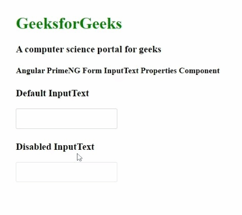 Angular PrimeNG Form Inputtext Properties组件