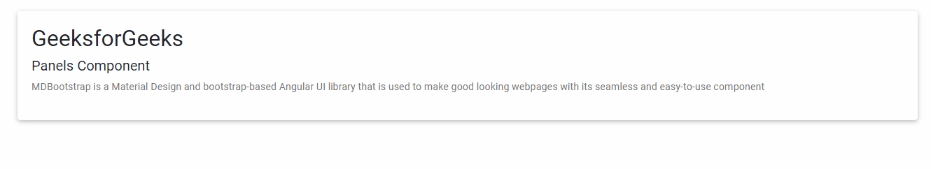 Angular MDBootstrap面板组件