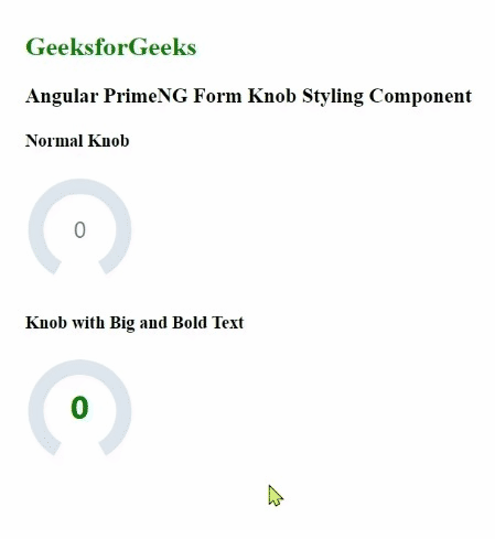 Angular PrimeNG表单旋钮造型组件