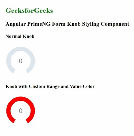 Angular PrimeNG表单旋钮造型组件