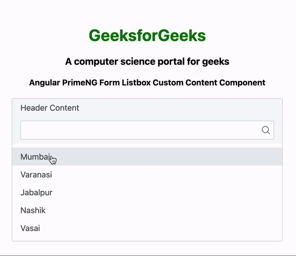 Angular PrimeNG Form Listbox自定义内容组件