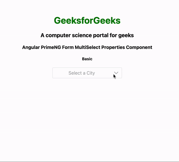 Angular PrimeNG Form MultiSelect Properties组件