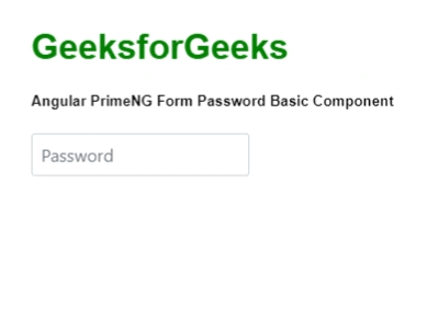 Angular PrimeNG Form Password Basic Component