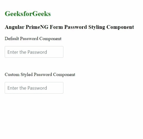 Angular PrimeNG表单密码样式组件