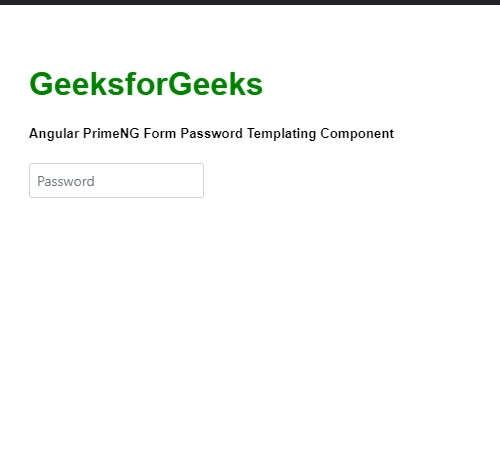 Angular PrimeNG表单密码模板组件