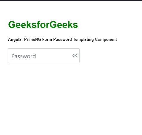 Angular PrimeNG表单密码模板组件