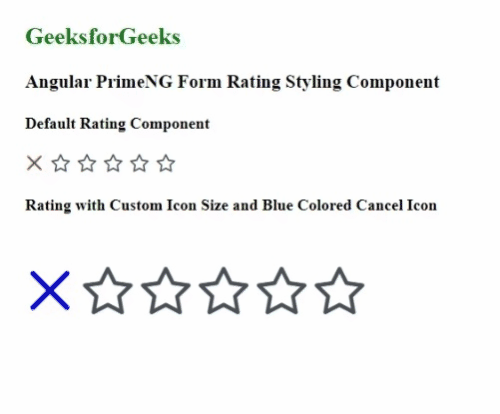 Angular PrimeNG表格评级样式组件