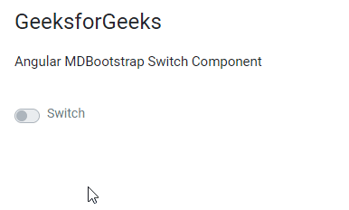 Angular MDBootstrap开关组件
