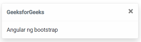 Angular ng Bootstrap Toast组件