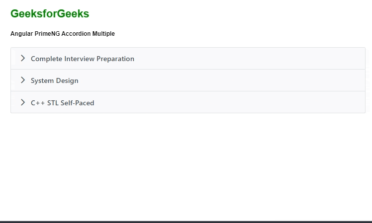 Angular PrimeNG Accordion Multiple