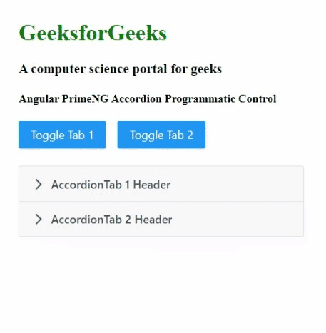 Angular PrimeNG Accordion程序化控制